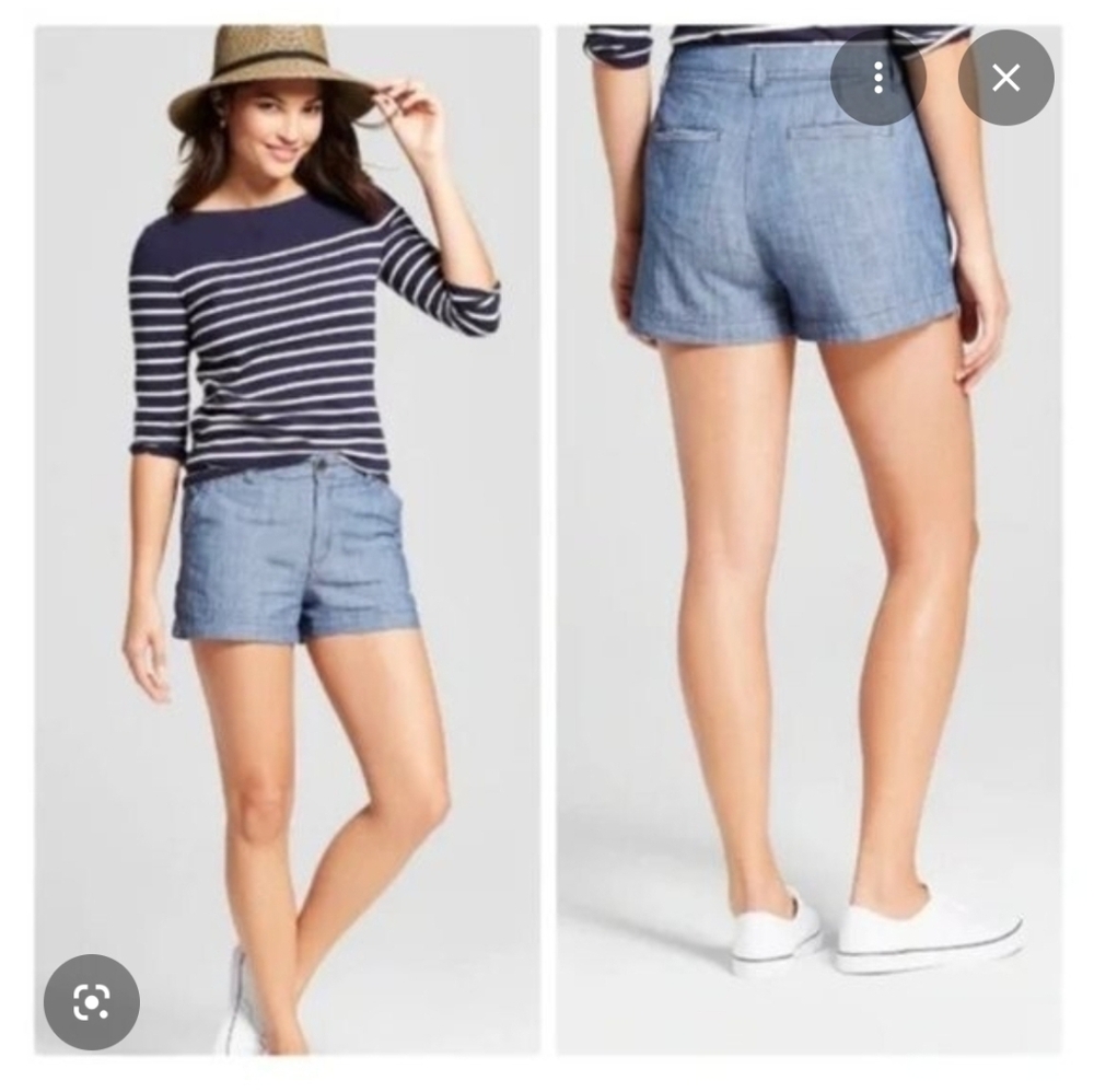 A New Day Chambray Chino Cotton Shorts 4